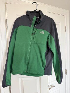 The North Face Apex Softshell Full-Zip Jacket Men's Medium Green Gray EUC